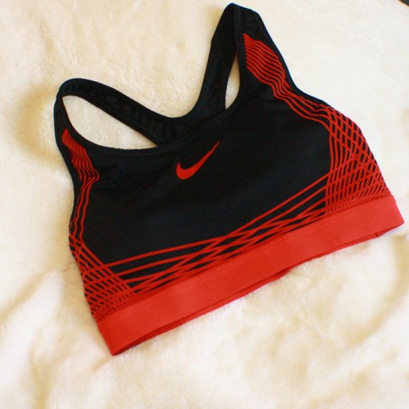 red and black nike sports bra